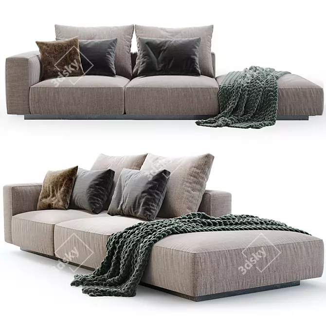 Flexform Grandemare: Designer Sofa with Unwrap UVW Map 3D model image 2