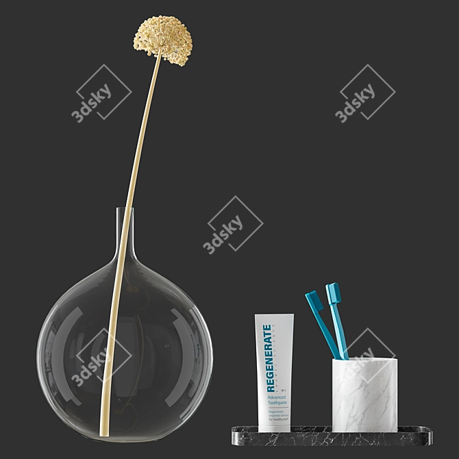 Elegant Bathroom Accent Set 3D model image 2