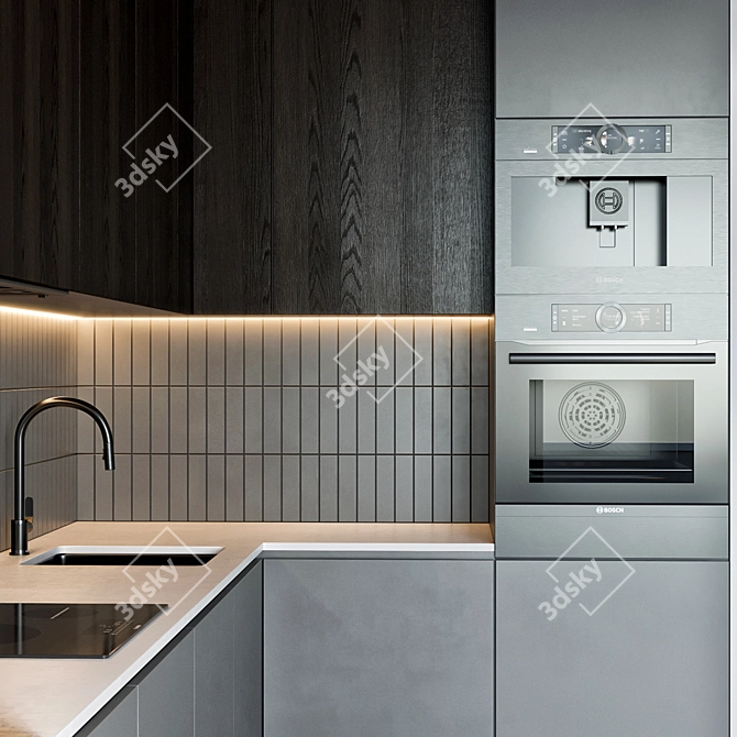 Bosch 59: Premium Kitchen with Brizo Faucet 3D model image 3