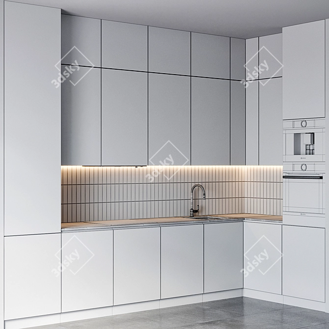 Bosch 59: Premium Kitchen with Brizo Faucet 3D model image 5