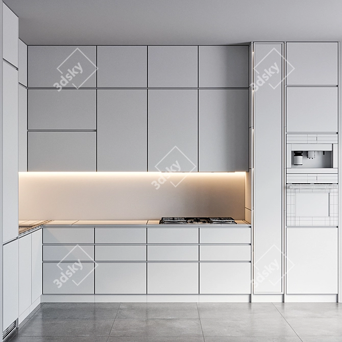 Modern Miele Kitchen: Spacious, Stylish & Functional 3D model image 5