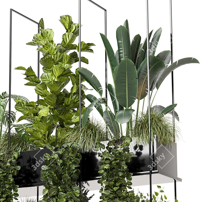 Metal Box Set: Indoor Hanging Plants 3D model image 3