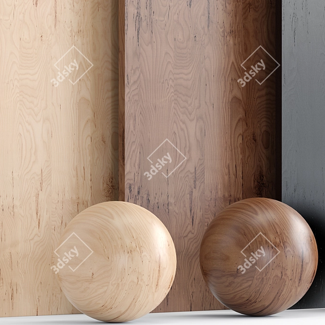 Natural Wood 19 - Triple Material 3D model image 3