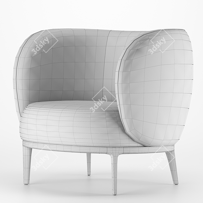 Modern Cozy Cosona Armchair 3D model image 4