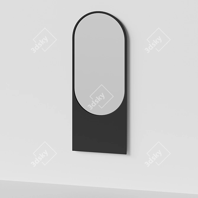 Elegance in an Oval - Elle Decor Wall Mirror 3D model image 2