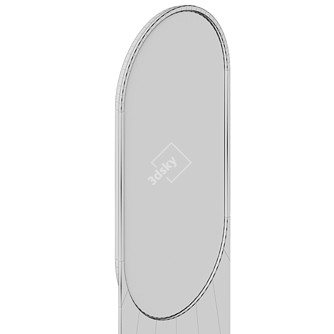 Elegance in an Oval - Elle Decor Wall Mirror 3D model image 4