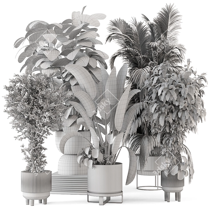 Green Oasis: Ferm Living Bau Pot Large Set 3D model image 7