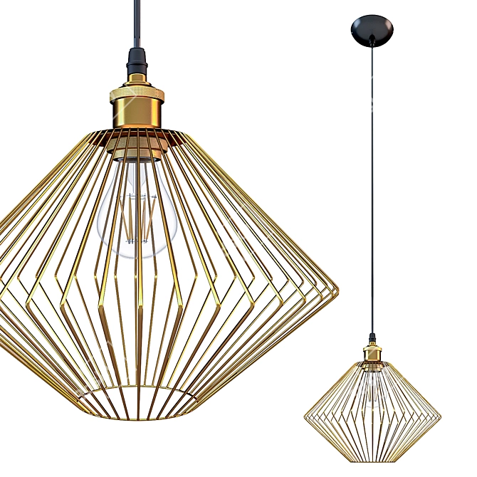 Wire Cage Pendant Light 3D model image 1