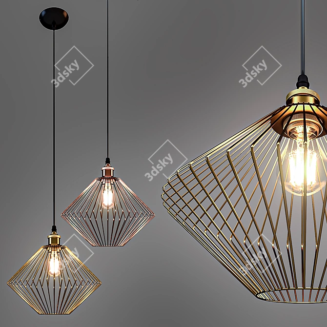 Wire Cage Pendant Light 3D model image 2