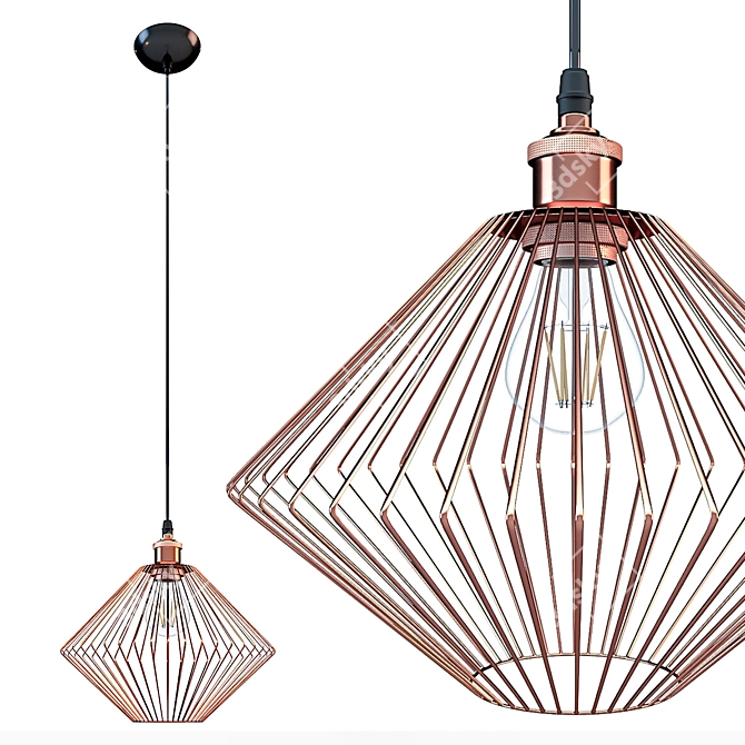 Wire Cage Pendant Light 3D model image 6