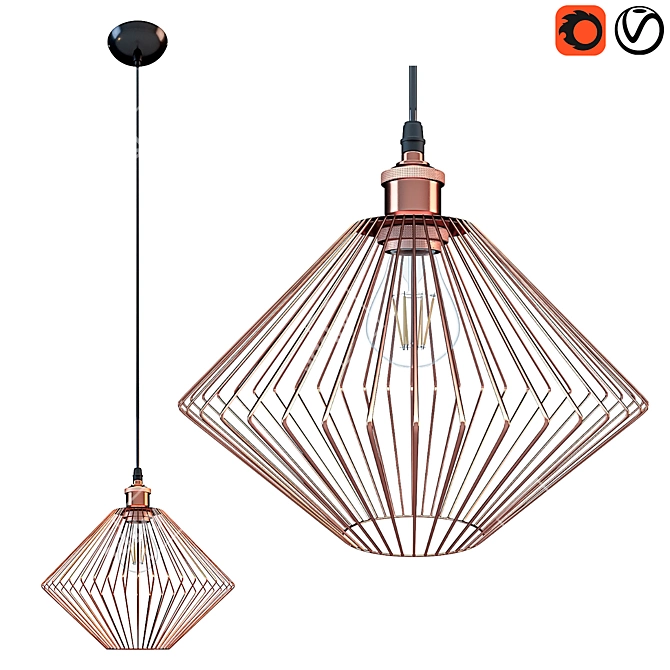 Wire Cage Pendant Light 3D model image 12