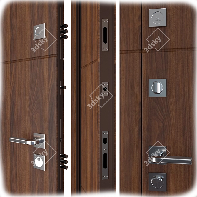 Fauna Metal Entrance Door: Elegant and Durable 3D model image 2