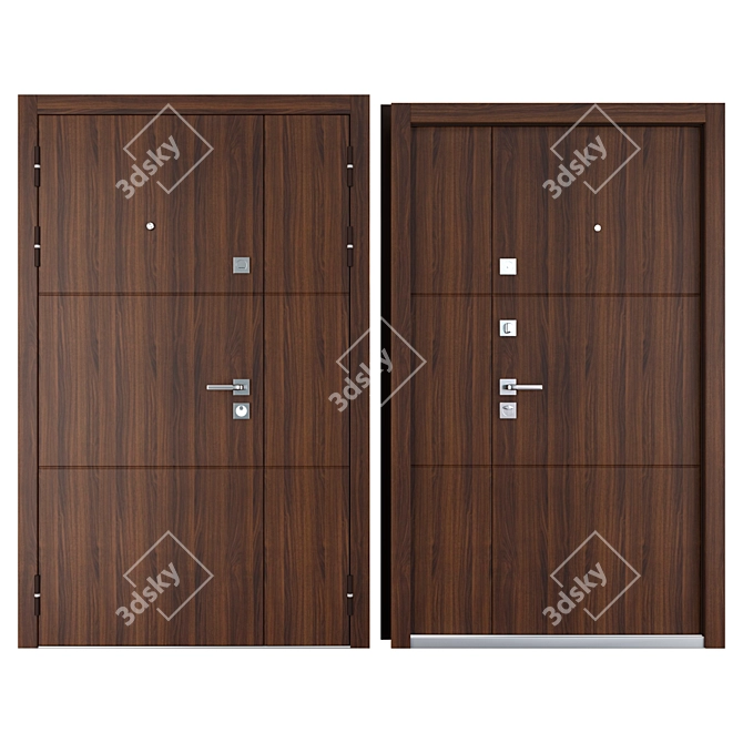 Fauna Metal Entrance Door: Elegant and Durable 3D model image 3