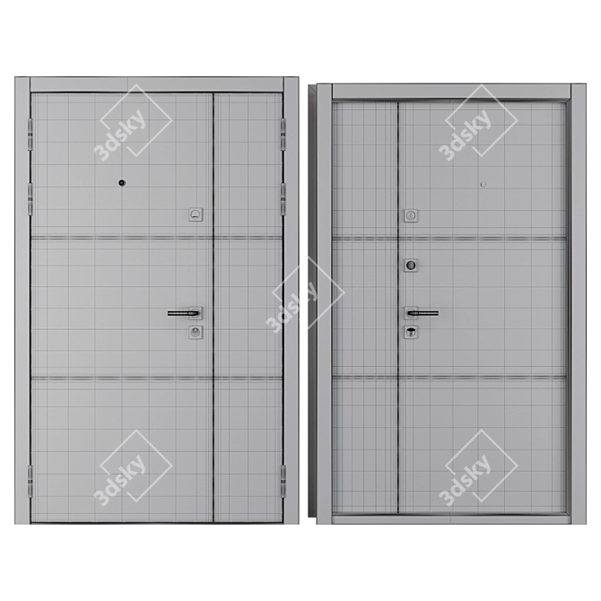 Fauna Metal Entrance Door: Elegant and Durable 3D model image 4