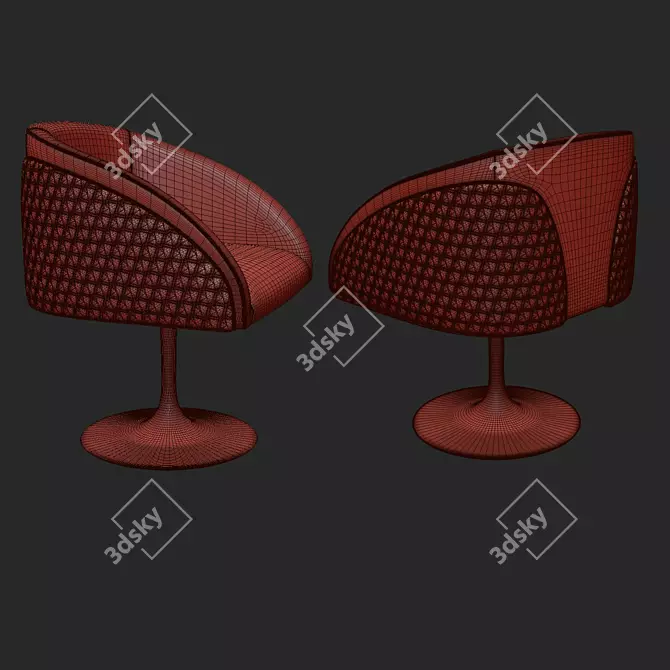 Luxury Leather Dining Chair 3D model image 5