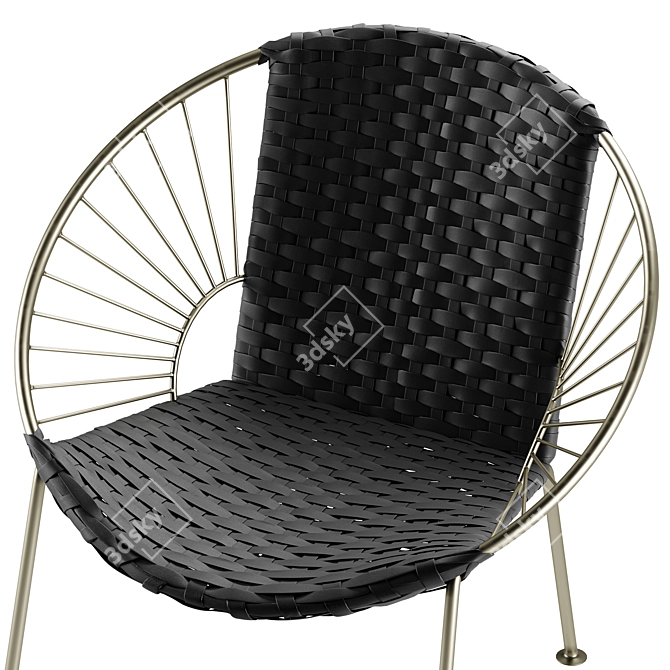 Modern Leather Ixtapa Lounge Chair 3D model image 4