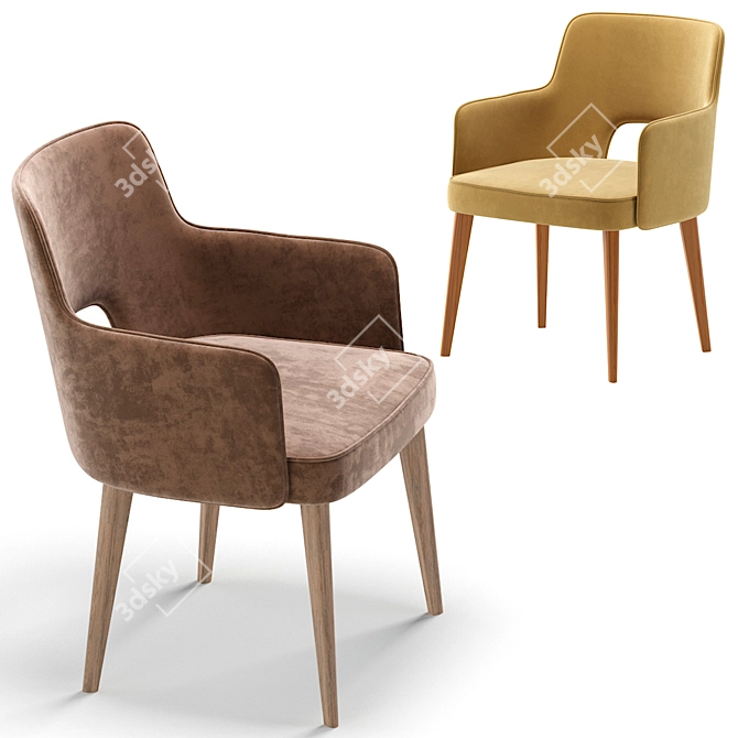 Natuzzi Editions Plettro CE04: Stylish Armchair 3D model image 2