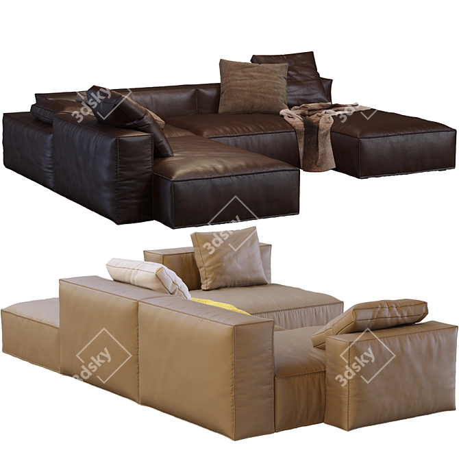 Modern Navi Leather Sofa 3D model image 3