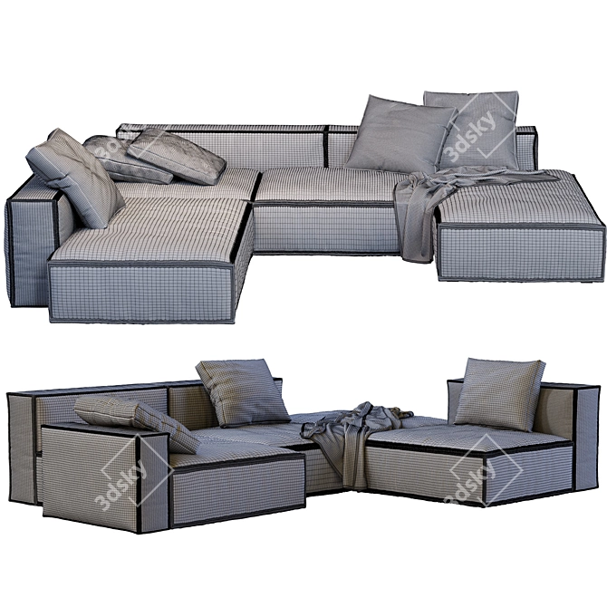Modern Navi Leather Sofa 3D model image 5