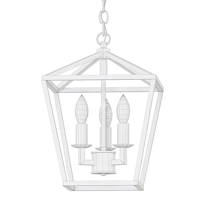 Stylish Axxel Geometric Pendant 3D model image 2