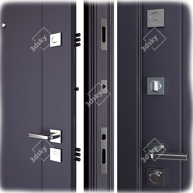 Fauna Entrance Metal Door: Elegant & Durable 3D model image 2