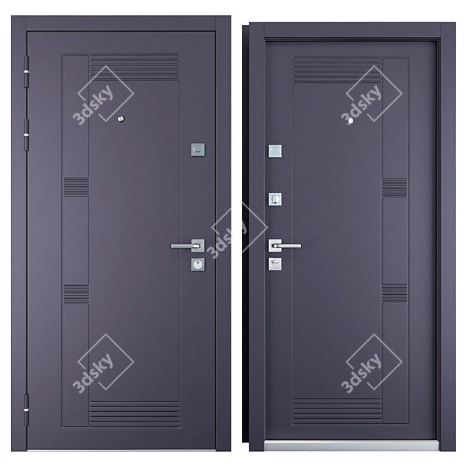 Fauna Entrance Metal Door: Elegant & Durable 3D model image 3