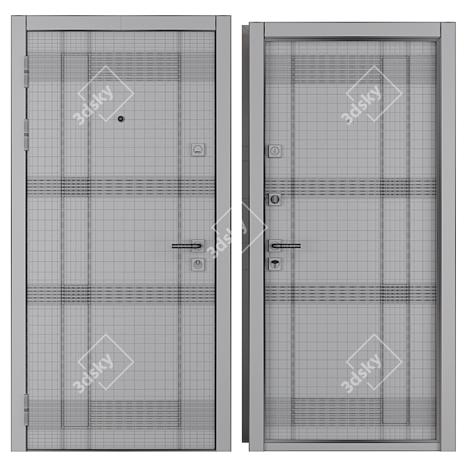 Fauna Entrance Metal Door: Elegant & Durable 3D model image 4