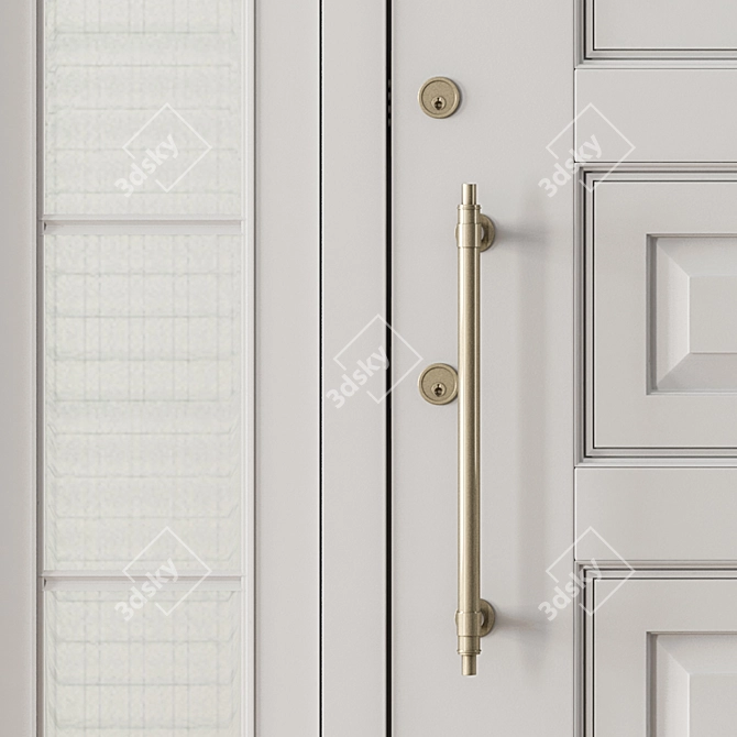 Elegant Glass Front Door - Set 38 3D model image 5