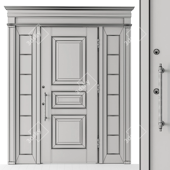 Elegant Glass Front Door - Set 38 3D model image 6