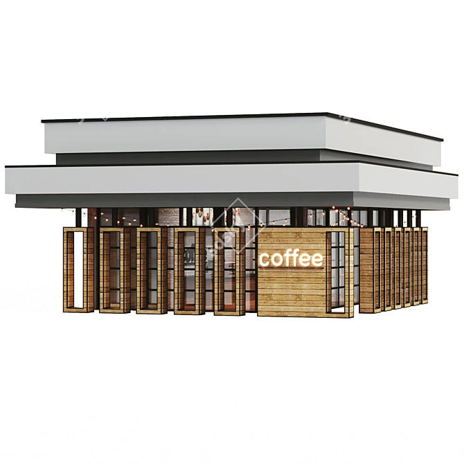 Sleek Street Cafe Design 3D model image 2