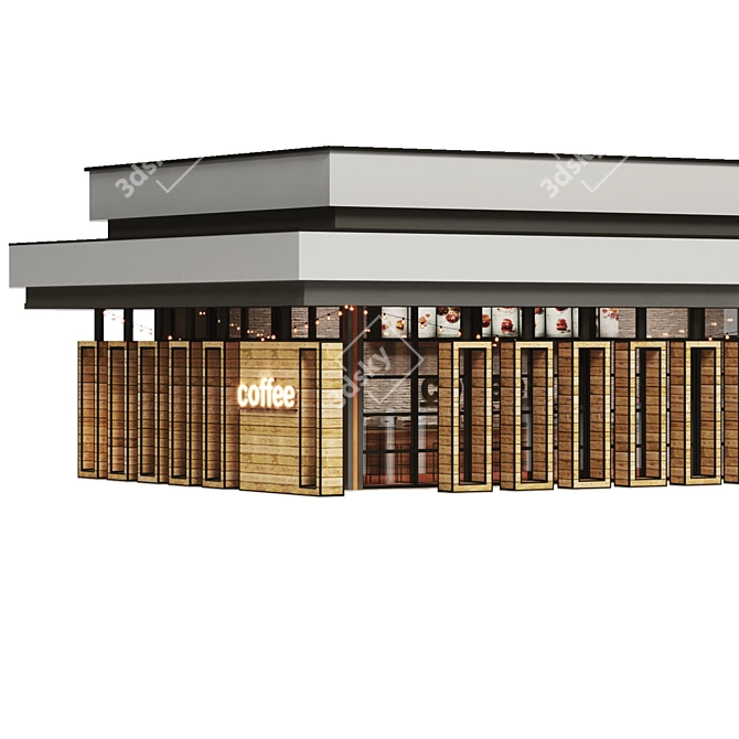 Sleek Street Cafe Design 3D model image 3