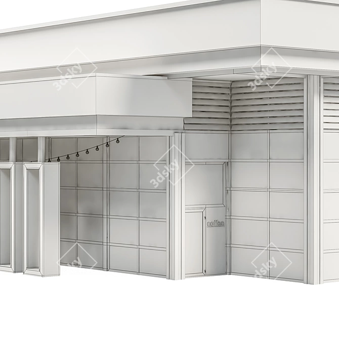Sleek Street Cafe Design 3D model image 6