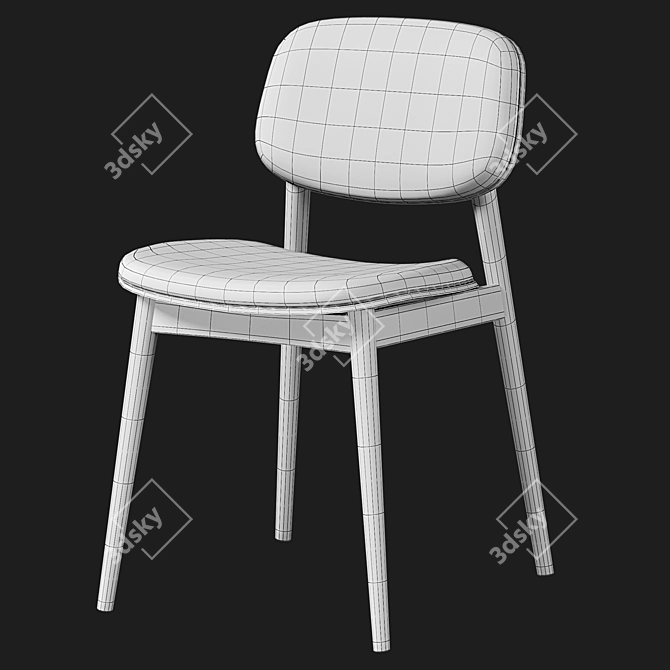 Lando Mid Century Dining Chair with Corona3 Render 3D model image 5