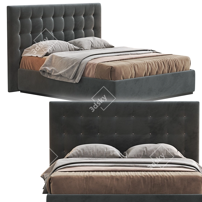 Felis Karl Bed: Stylish and Modern Sleep Solution 3D model image 2