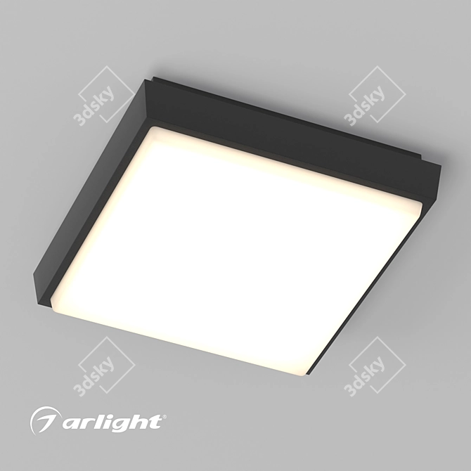 Title: Durable Polycarbonate Luminaire with Diffused Lighting 3D model image 1