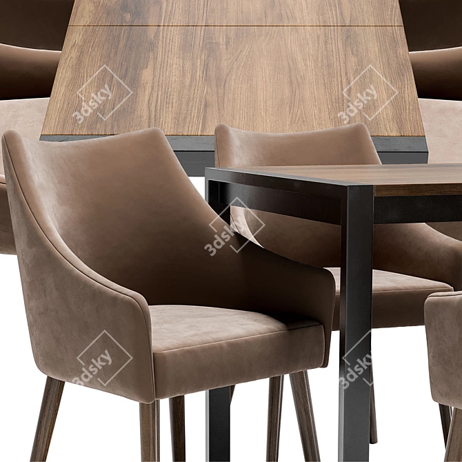 Contemporary Amster Chair and Centaur Table Set 3D model image 2