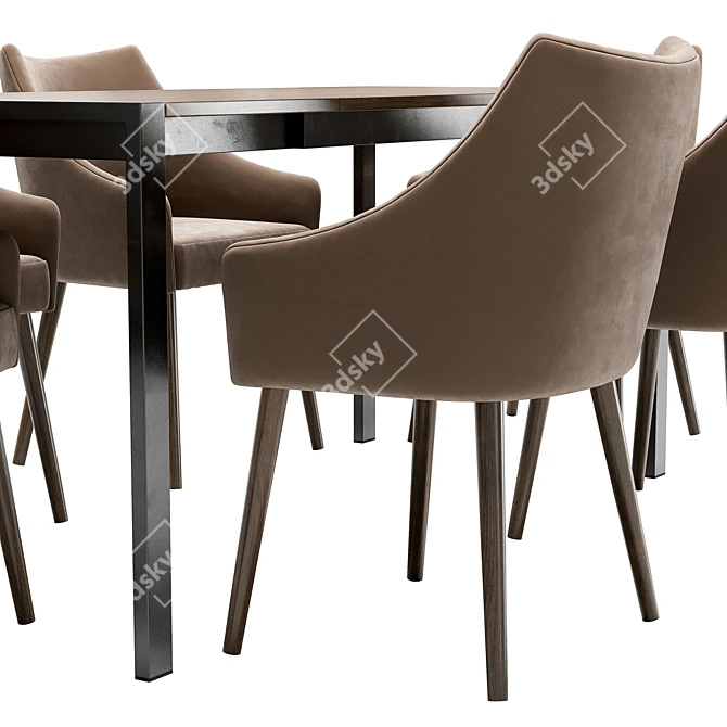 Contemporary Amster Chair and Centaur Table Set 3D model image 4