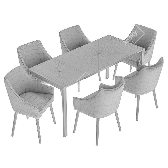 Contemporary Amster Chair and Centaur Table Set 3D model image 6