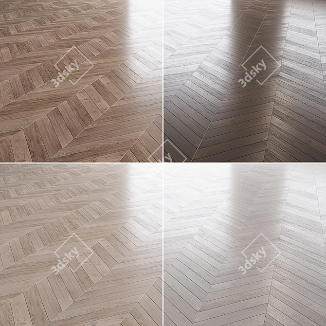 Wood Floor Set: Deck, Chevron, Herringbone 3D model image 2