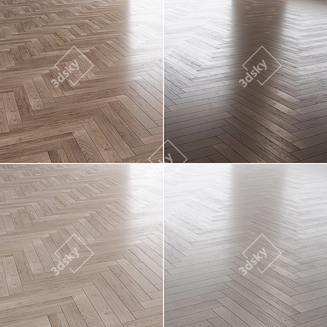 Wood Floor Set: Deck, Chevron, Herringbone 3D model image 3