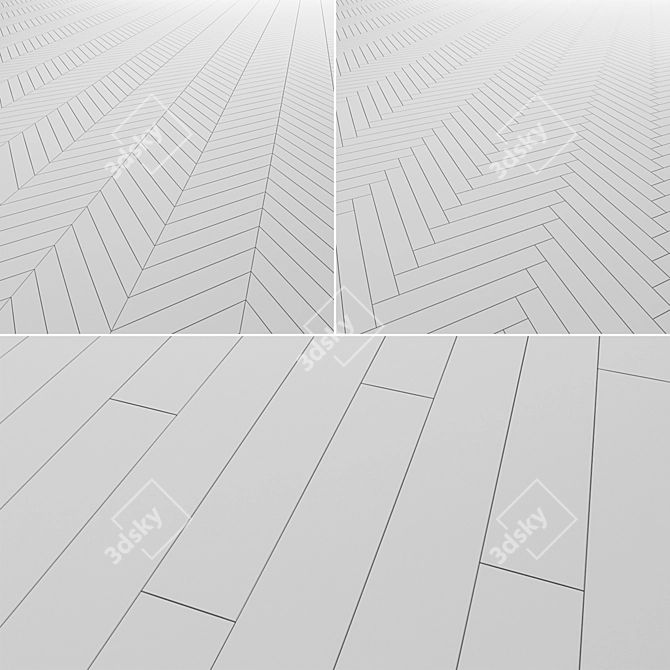 Wood Floor Set: Deck, Chevron, Herringbone 3D model image 5