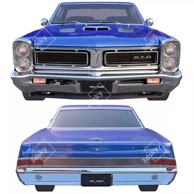 Classic 1965 Pontiac GTO 3D Model 3D model image 5