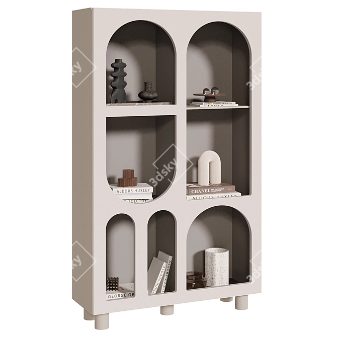 Contemporary Pine Bookcase: Archy La Redoute 3D model image 1