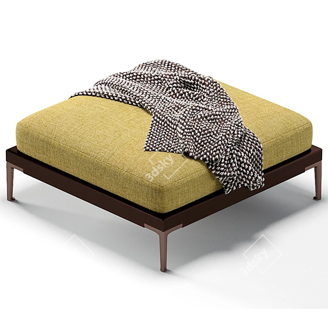 Minotti Patio Pouf: Stylish 90 cm Outdoor Seating 3D model image 3