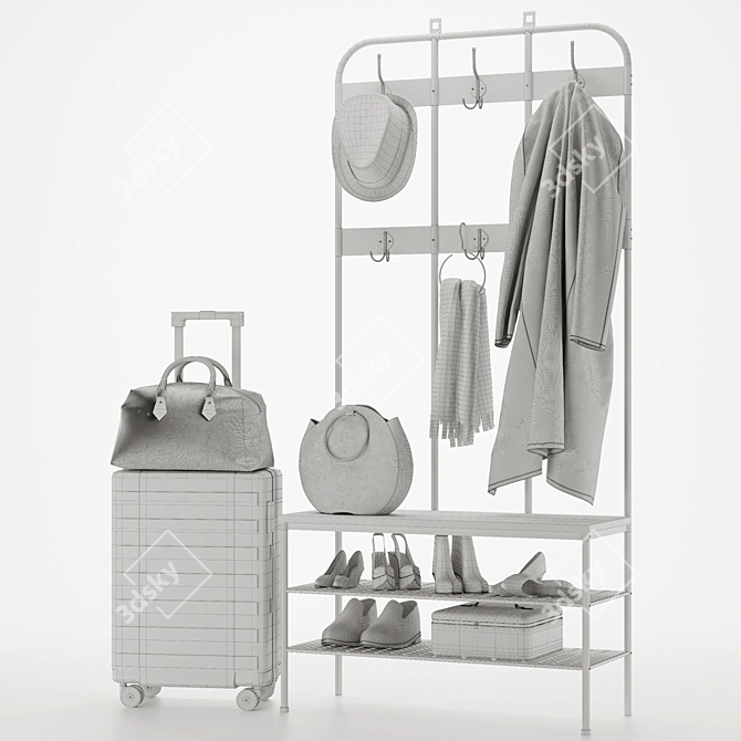 Modern Entryway Organizer Set - Ikea Pinnig 3D model image 4