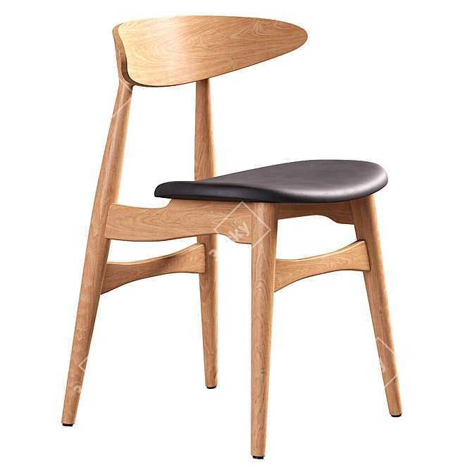 Modern Scandinavian CH33 Chair 3D model image 1