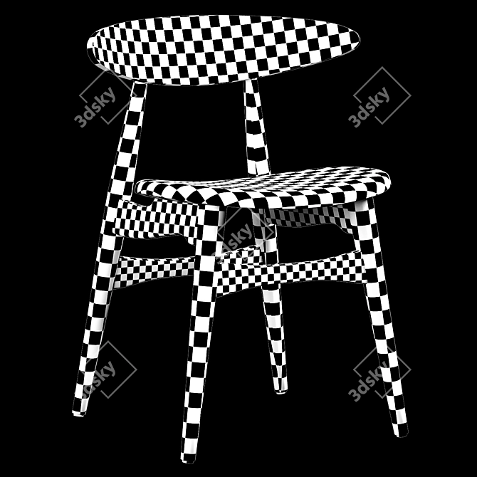 Modern Scandinavian CH33 Chair 3D model image 4