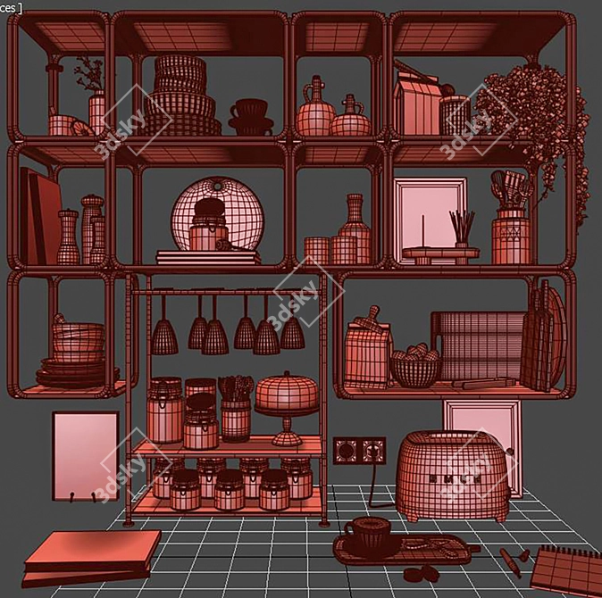 Kitchen Essentials Set 3D model image 6