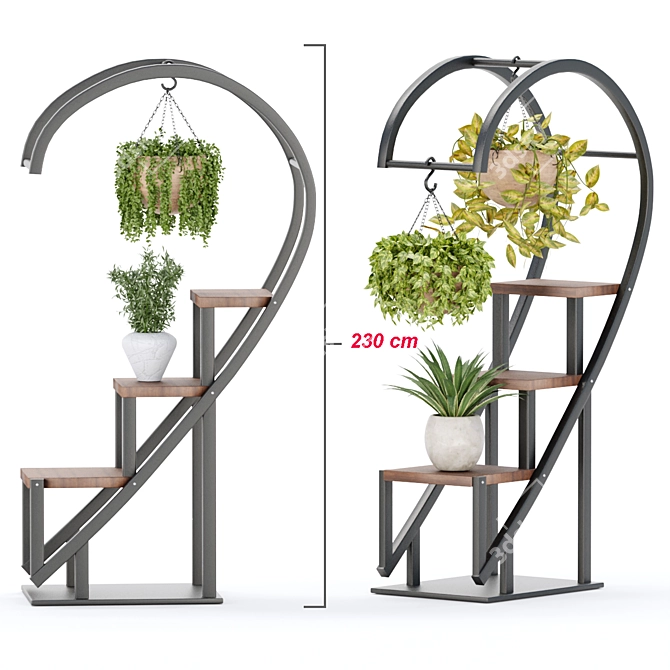 Elegant Indoor Plant Stand - Unique & Stylish 3D model image 2