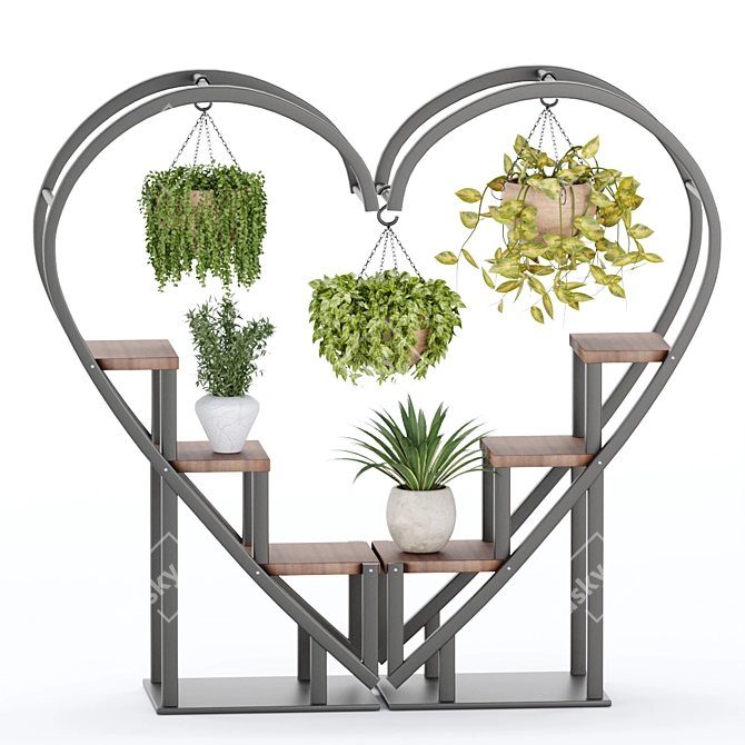 Elegant Indoor Plant Stand - Unique & Stylish 3D model image 5